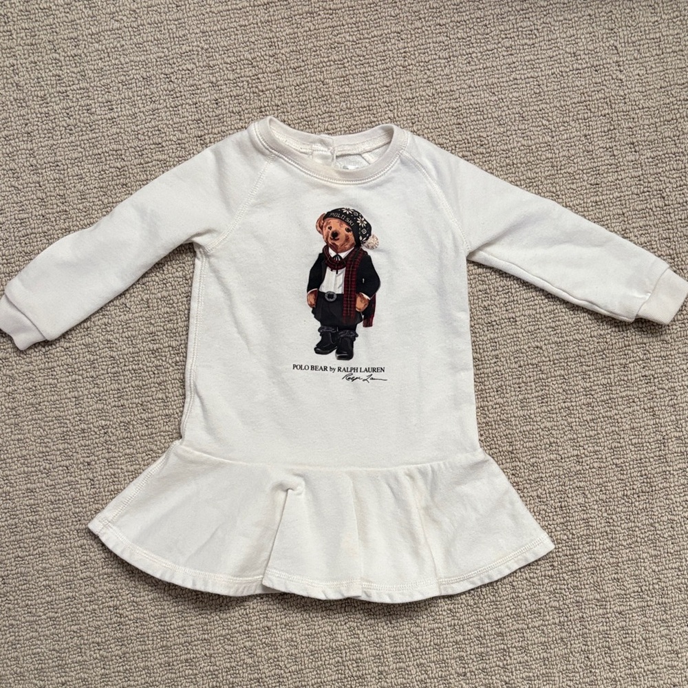 Ralph Lauren Polo Ski Bear Sweatshirt Dress baby